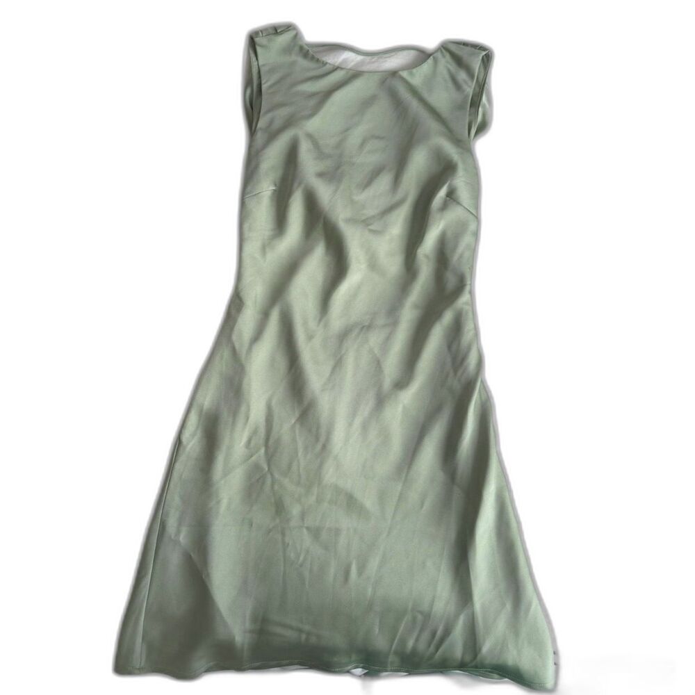 fab'rik Gracie Draped Back Mini Dress Sage Size S NWT